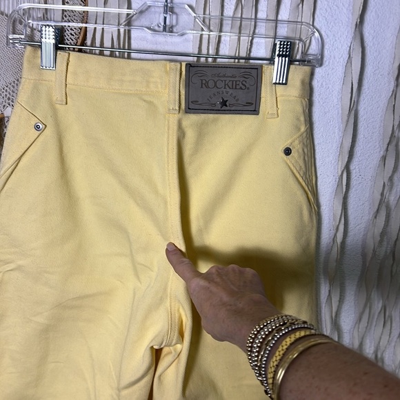 Vintage Rockies in Butter Yellow Size 28/7 Rigid 100% Cotton Denim - Picture 9 of 13